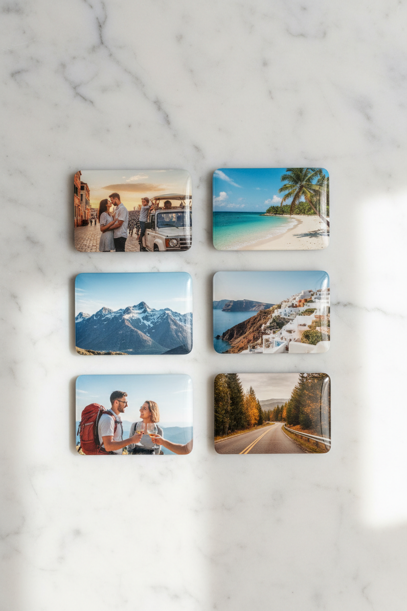Vacation Memory Fridge Magnets - Set of 6 (6.3x9cm)