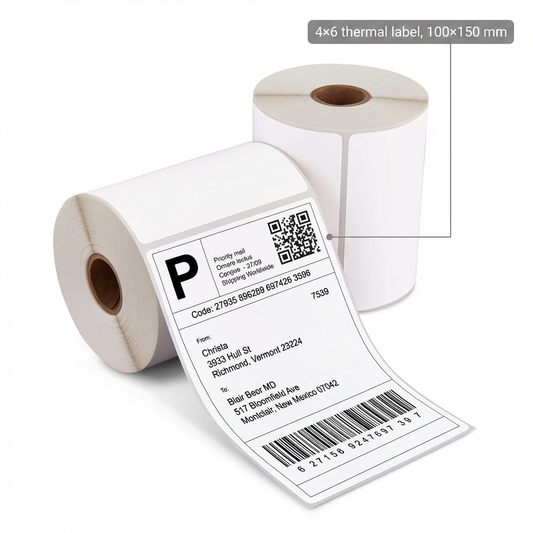 Thermal Labels on a Roll – 500 Labels – 10x15 cm – Self-Adhesive – BPA-free