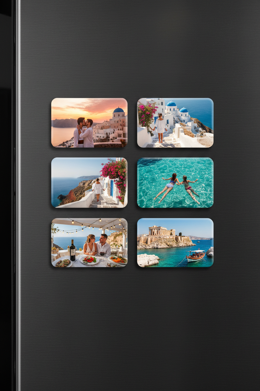 Vacation Memory Fridge Magnets - Set of 6 (6.3x9cm)