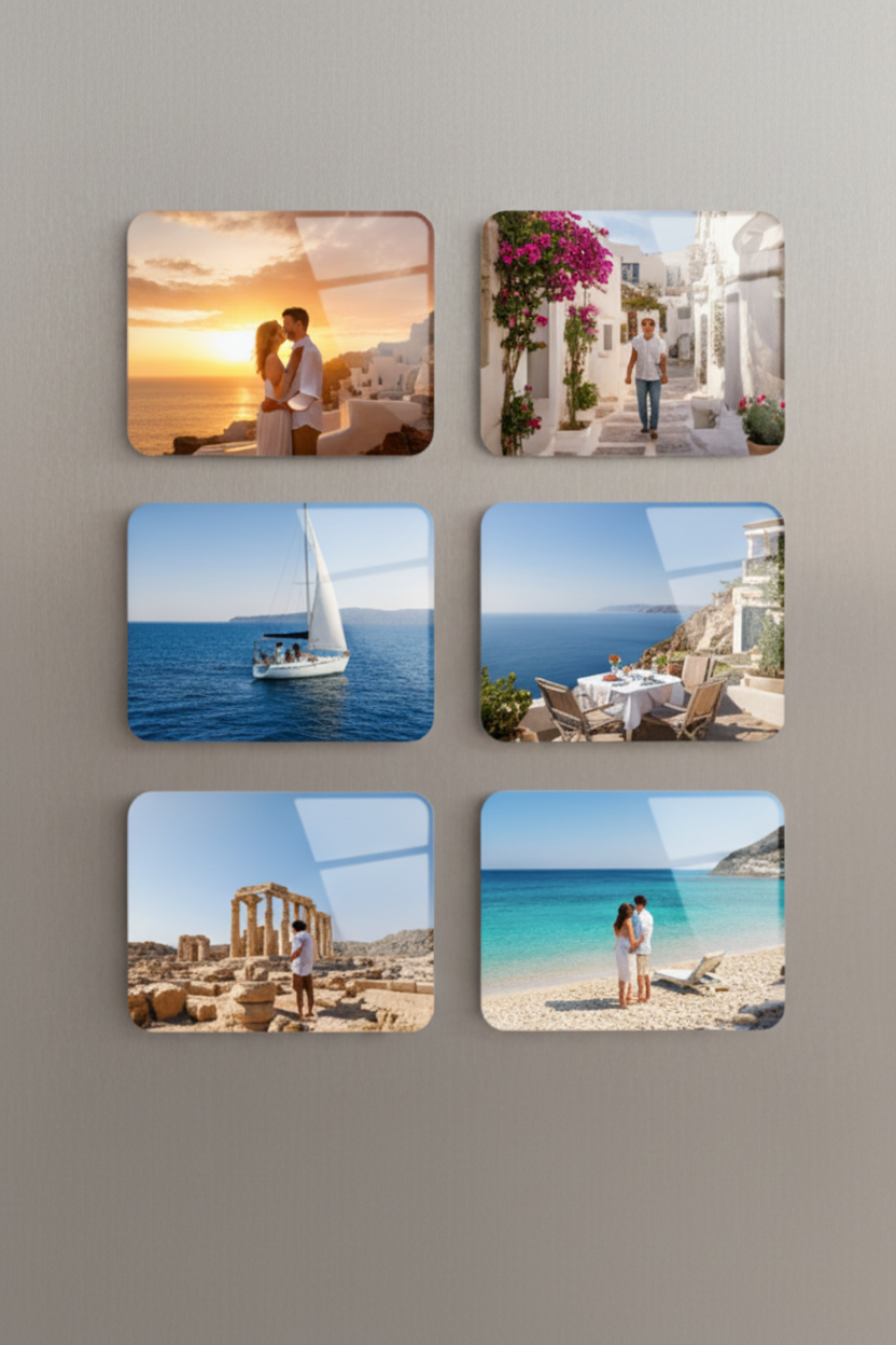 Vakantieherinneringmagneten [6.3cmx9cm] Set van 6