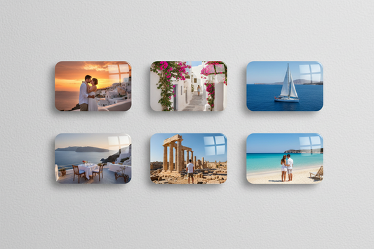 Vakantieherinneringen Koelkastmagneten – Set van 6 (6,3x9cm)