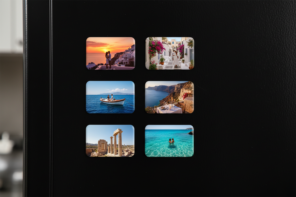 Vacation Memory Fridge Magnets - Set of 6 (6.3x9cm)