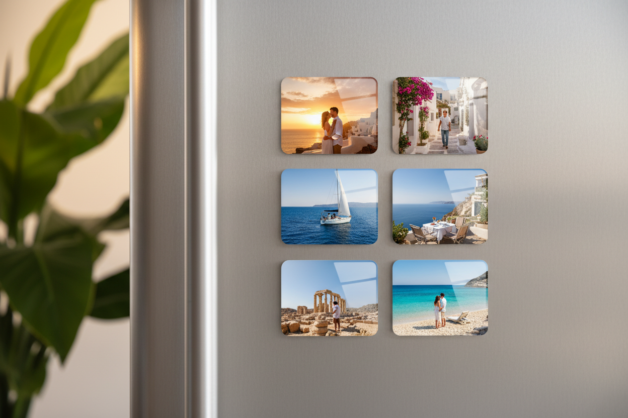Vacation Memory Fridge Magnets - Set of 6 (6.3x9cm)