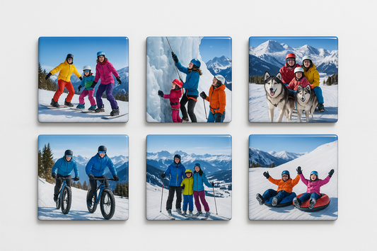 Mountain Family Vacation Fridge Magnets Set 4
