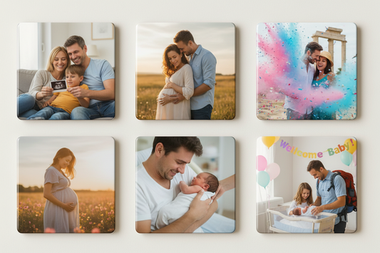 Pregnancy Journey Fridge Magnets — Set of 6 (5cm x 5cm)