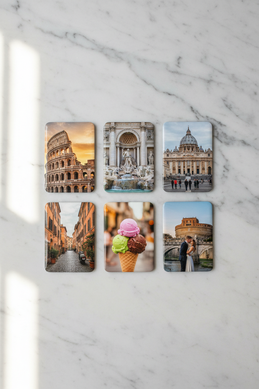 Vacation Memory Fridge Magnets - Set of 6 (6.3x9cm)